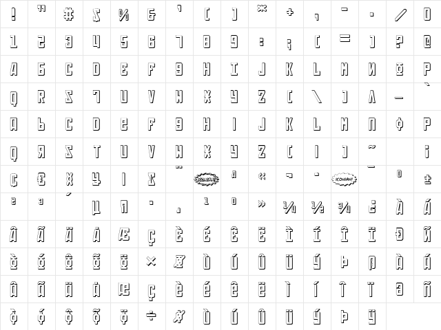 Soviet 3D 3D  glyph index
