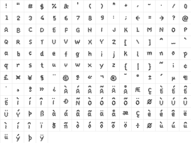 Baukasten Three  glyph index