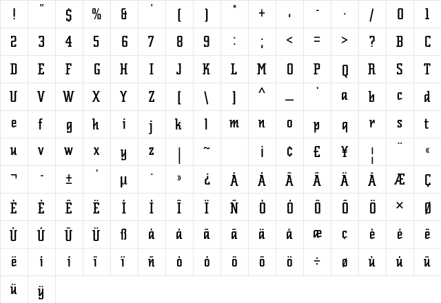 Scriptek Std Regular  glyph index