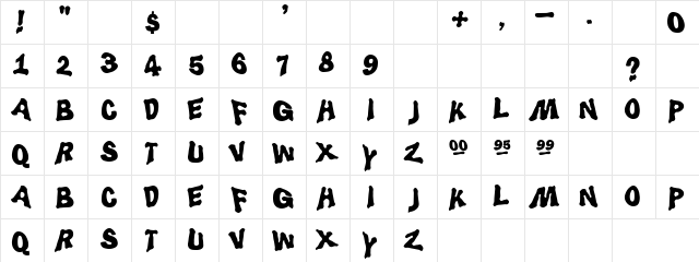 Melting Moments Regular  glyph index