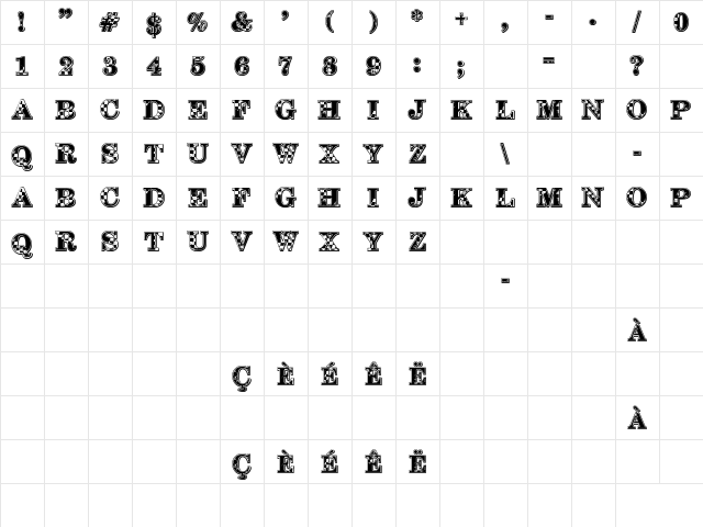 1-2-3 GO! Regular  glyph index