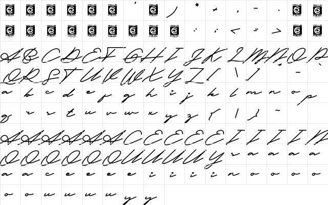 Fathur Free Regular  glyph index