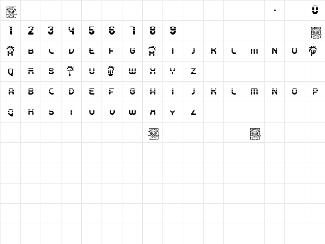 Vacaciones Regular  glyph index