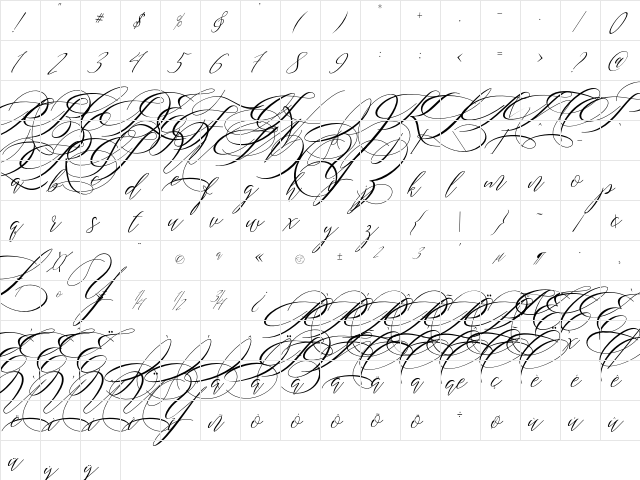 Salwomen Regular  glyph index