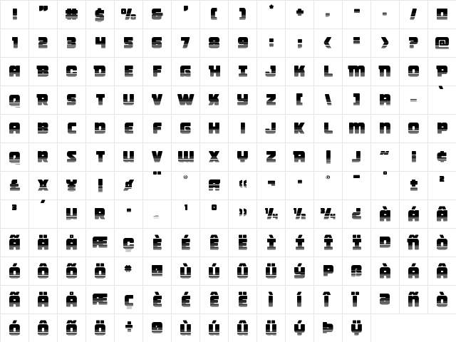 Victory Comics Two-Tone Regular  glyph index