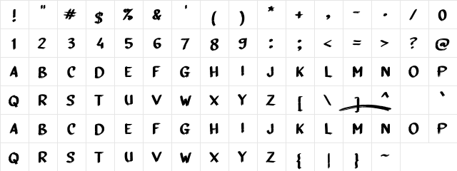 a Agustus Merdeka Regular  glyph index