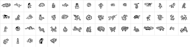 Lubok LT Std Regular  glyph index