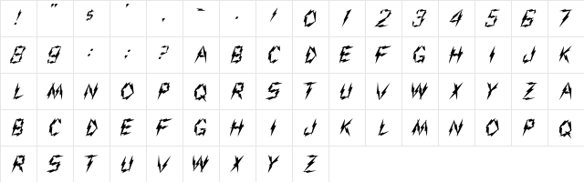 Aarco1 Regular  glyph index
