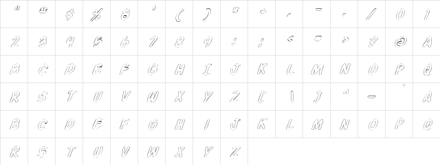 Enrose Hollow Regular  glyph index