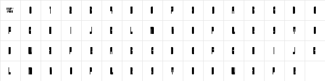 DXS Dudley P Narrow Regular  glyph index