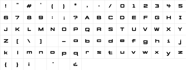 CYBER FREIGHT Normal  glyph index