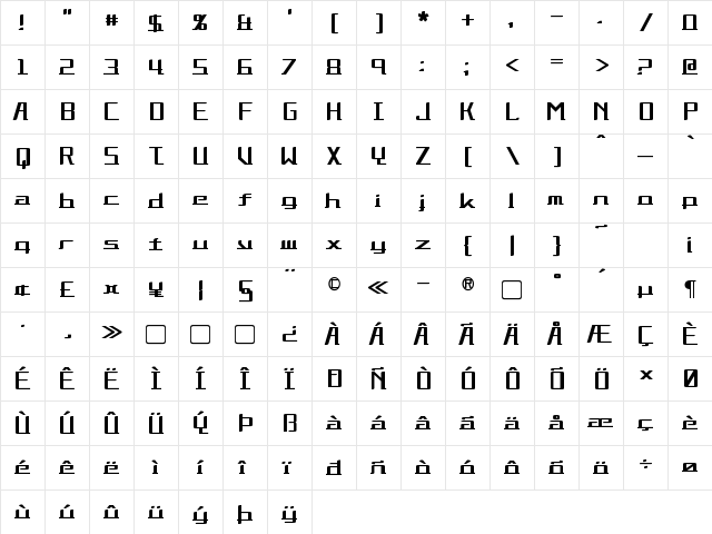 Alternation Regular  glyph index