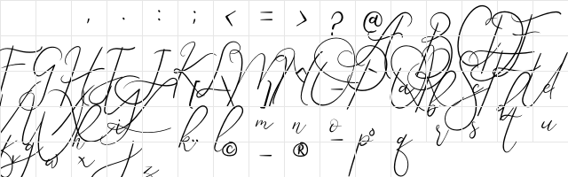 Angela Regular  glyph index