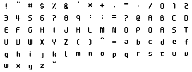 OIOI Normal  glyph index