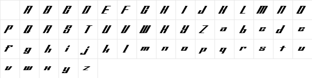 AddSpeedy Regular  glyph index