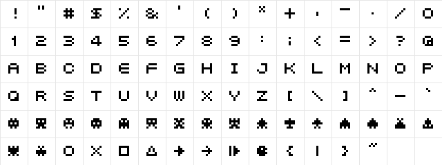 04b_21 Regular  glyph index