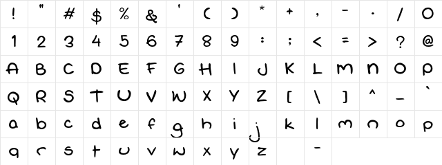 Kidplay Regular  glyph index