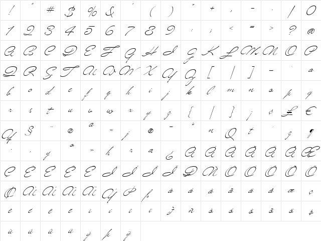 MrBlaketon Regular  glyph index