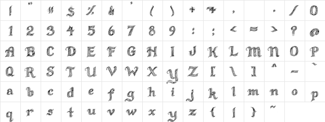 LOT Princess Bridey Fancy Regular  glyph index