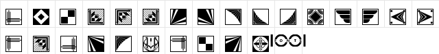 Deco Borders NF Regular  glyph index