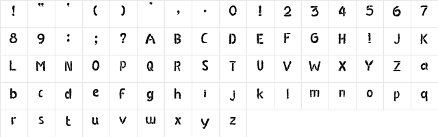 SCULPTURE Regular  glyph index