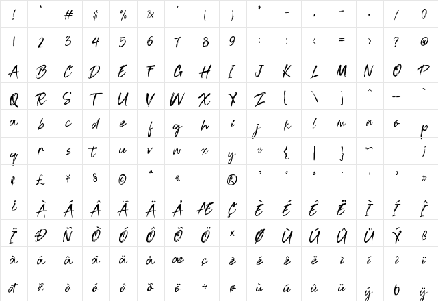 Hot Sauce Regular  glyph index