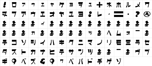 I2CyborgClassic Regular  glyph index