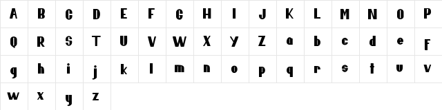 Bagela FREE Regular  glyph index