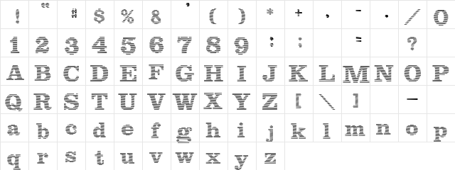 Life Traveller Regular  glyph index