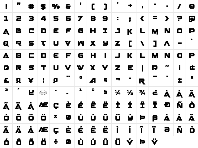 Gemina Condensed Condensed  glyph index