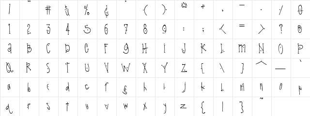 DJ Awesome Regular  glyph index