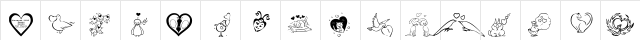 KR Valentines 2006 Three Regular  glyph index