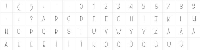 Marie Thin  glyph index