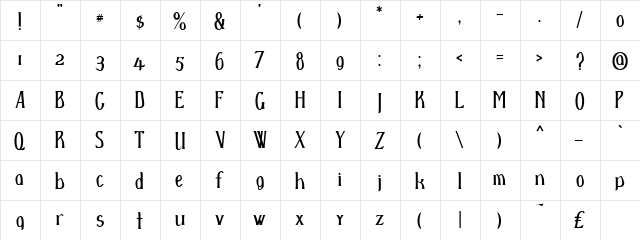 d'Spenser Normal  glyph index
