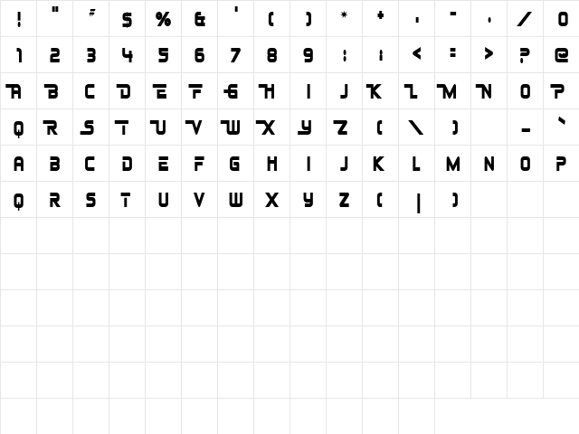 Johnny Fever Regular  glyph index