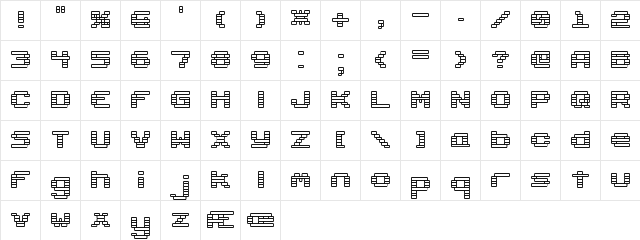 Gaposis Outline BRK Regular  glyph index