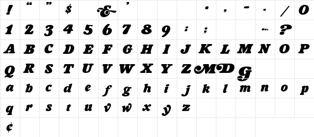 4 Tahoe DNA Regular  glyph index