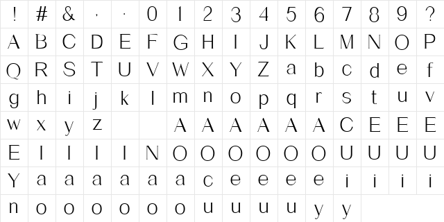 HalfbreD Regular  glyph index