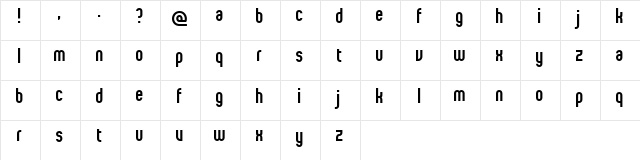 proletarian (beta) Regular  glyph index
