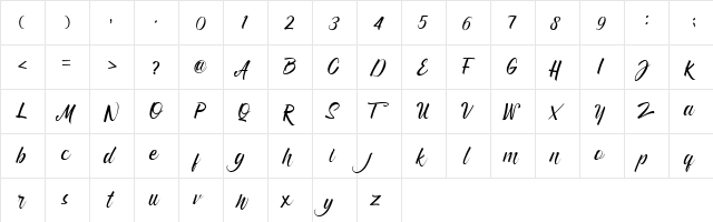 manoe Regular  glyph index