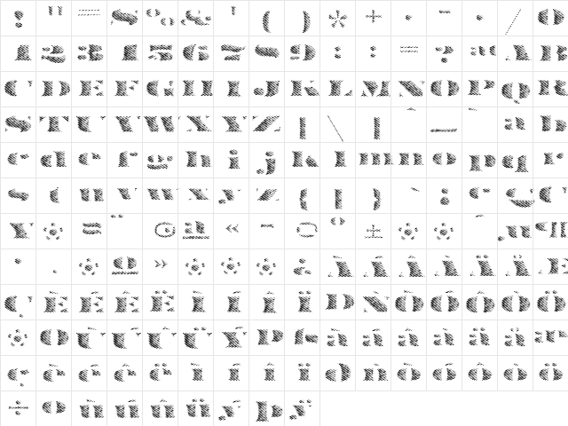 FederalTwelve Diagonal  glyph index