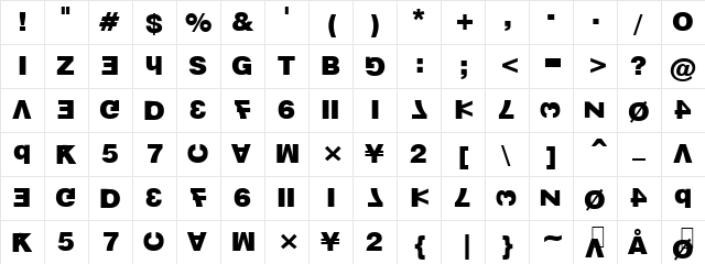 Knulla Normal  glyph index