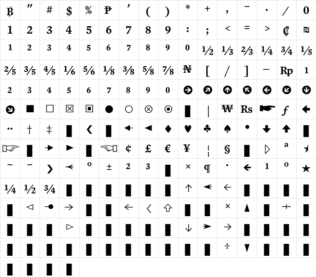 Mercury Numeric G3 Semibold  glyph index