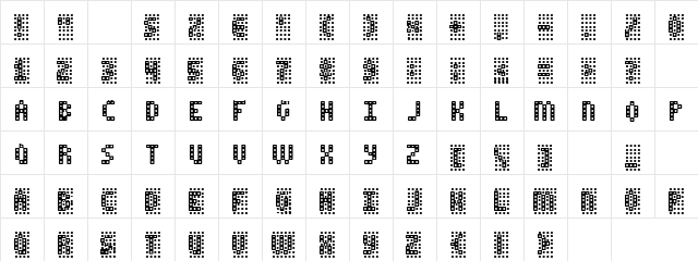 Pinkoos Dotted Regular  glyph index