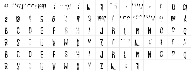 Helium Ghostown  glyph index
