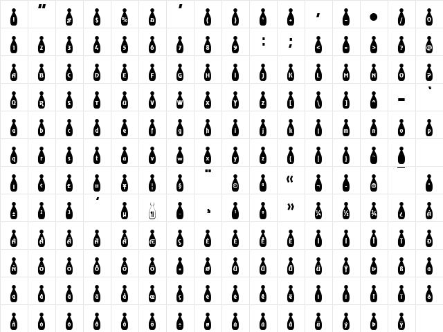 BowlingBlack Becker Normal  glyph index