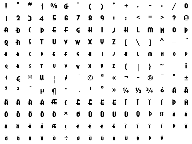Anna Extended ITC Std Regular  glyph index
