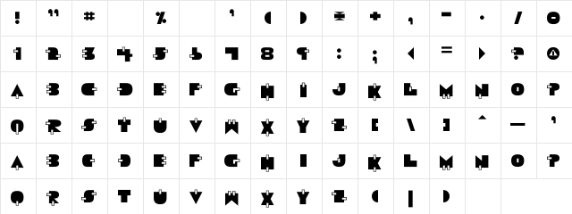 Video Star Regular  glyph index