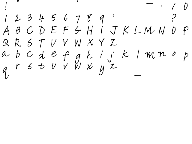 Pea Girly Girls Print Regular  glyph index