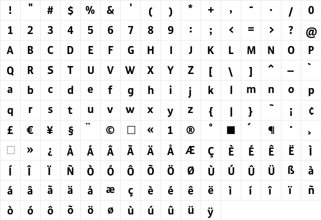 GakSans Bold  glyph index